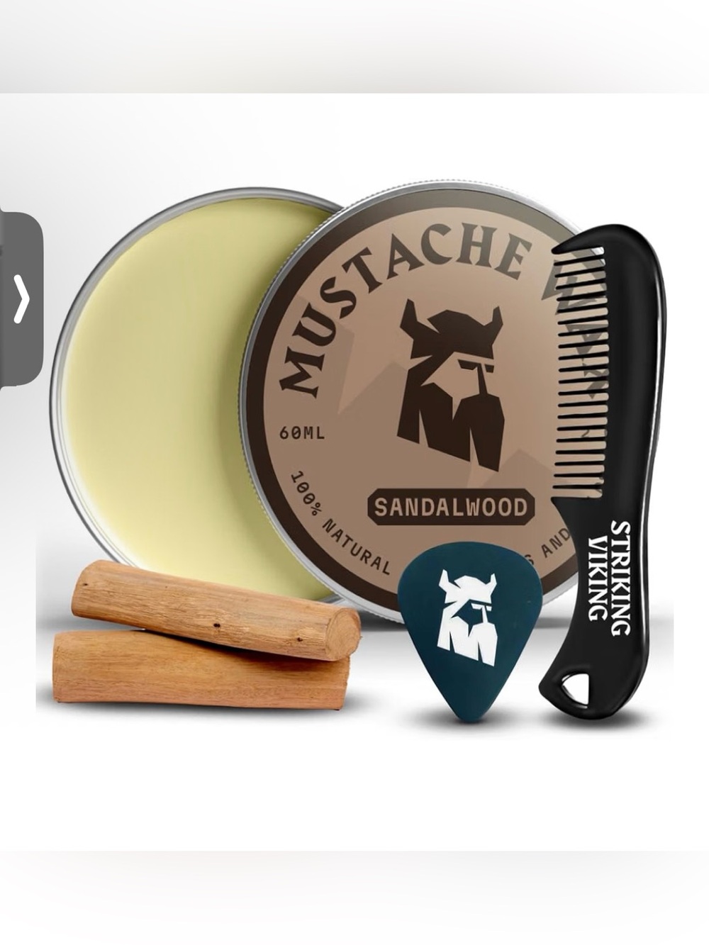 Striking Viking Mustache Wax - Sandalwood (2 for $30)